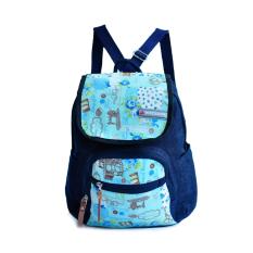 Tas Ransel Amooba Backpack Serut Rainbow - Biru