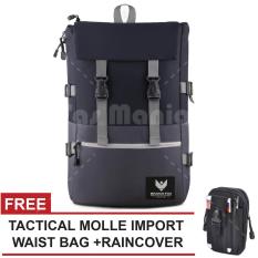 Tas Ransel Braun Fox - Ace 0.01 Dailypack Outdoor Tas Laptop Backpack + Raincover + FREE Tactical Molle IMPORT Waist Bag - Black Tas Pria Tas Kerja Tas Messenger Tas Slempang Tas Fashion Pria
