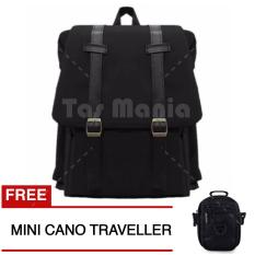 Tas Ransel Braun Fox - Korea M2M Tas Laptop Backpack - Black + FREE Tas Selempang Mini Cano Traveller Tas Pria Tas Wanita Tas Sekolah Tas Messenger Tas Slempang Crossbody Man Tas Fashion Pria