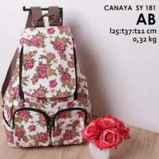 Tas Ransel Fashion Wanita Masa Kini Motif Bunga