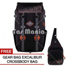 Tas Ransel Pria Gear Bag Excalibur Mountaineering Tas Laptop Backpack - Black EX88 + FREE Tas Selempang Excalibur Crossbody Bag Promo Murah Tas Ransel Gunung Tas Sekolah Tas Kuliah Eiger Rei Consina North Face Deuter Termurah Terlaris Best Seller
