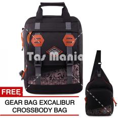 Tas Ransel Pria Gear Bag Excalibur Multipack 3in1 Tas Laptop Backpack - Tas Jinjing dan Tas Selempang Authentic – Black + FREE Tas Excalibur Crossbody Bag Tas Kerja Kantor Kuliah Anti Air Eiger Rei Consina North Face Deuter Termurah Terlaris Best Seller