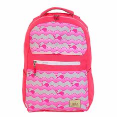 Tas Ransel Laptop Punggung Sekolah Backpack Anak Wanita FREE Rain Cover - HOJA Aurel Pink