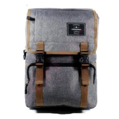 Tas Ransel Pria Arizona Backpack Korean style Import Vintage/ Design 17 Inchi 1503-17 ZV Polyester Canvas - Grey+RainCover Waterprooff