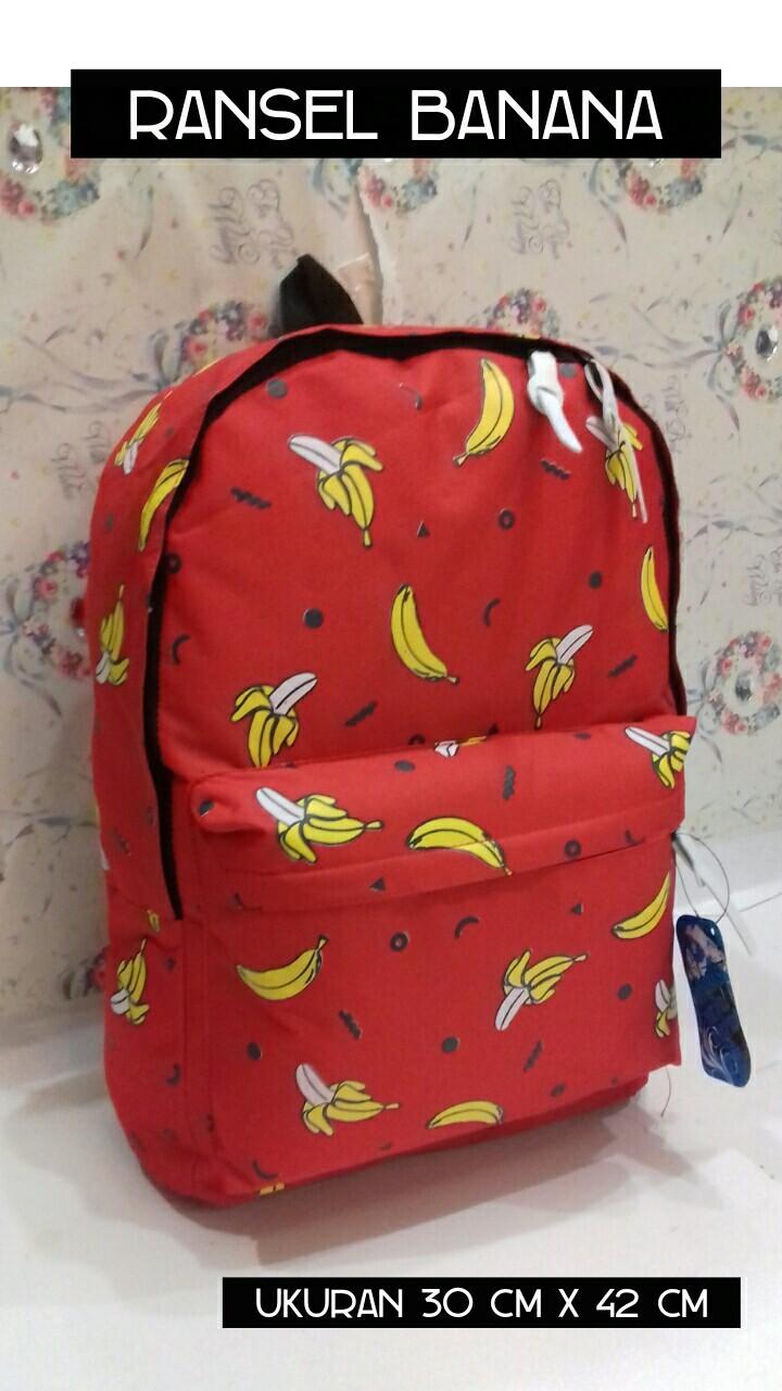 Tas Ransel Wanita Trendy Motif Pisang