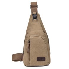 Tas Sandang Import Batam Branded Model Terbaru Kanvas Messenger Bag Pria Men - Khaki