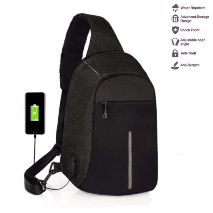 SELALU ADA - Tas Slempang Selempang Anti Maling - Anti Air - plus USB Charger