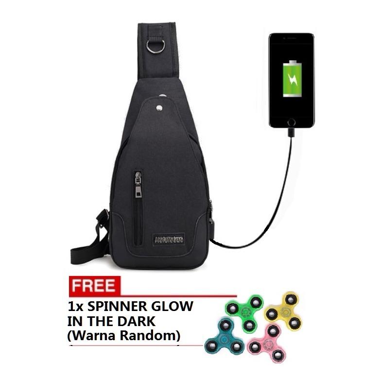 Tas Selempang Bahu #033 Sling Cross Body Chest Bag Pria Wanita FREE SPINNER GLOW 