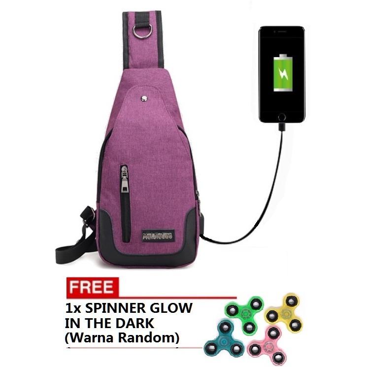 Tas Selempang Bahu #033 Sling Cross Body Chest Bag Pria Wanita FREE SPINNER GLOW 