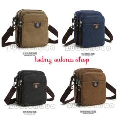 Tas Selempang Kecil Kanvas Mugu 5017 (Dompet Hp Buat Di Ikat Pinggang/Sabuk/Belt/Gesper-Tas Hp-Tas Mini-Tas Fashion-Tas Santai-Tas Kanvas-Tas Sling-Tas Pria-Tas Wanita)