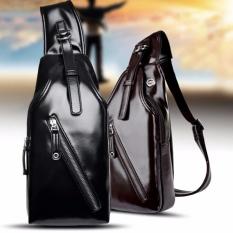 Tas Selempang Kulit Pria Sling Bag Import CS TL-01BR (Dark Brown)
