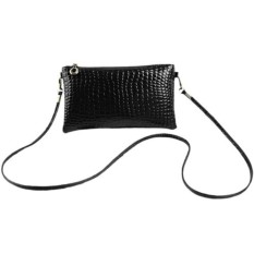 Tas Selempang Mini Sling Bag Wanita Motif Crocodile - Hitam