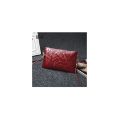 Tas Selempang Mini Sling Bag Wanita Motif Crocodile - Maroon