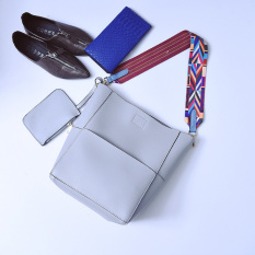 Tas Bahu Wanita Fashion Model Tote Isi Banyak (Abu-abu)