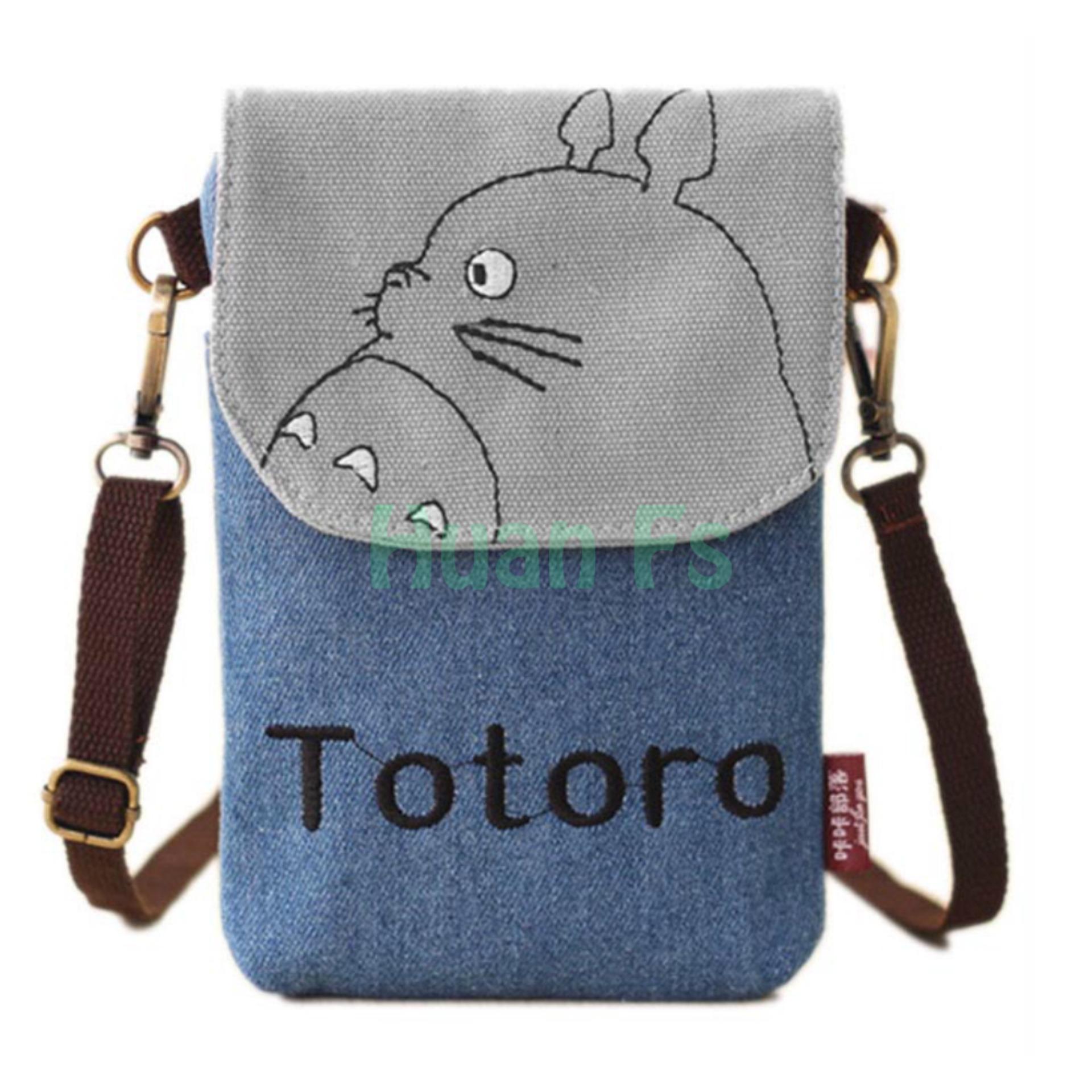 Tas Selempang Model Totoro (Karakter Kartun Jepang) Dengan USB Charger - Blue