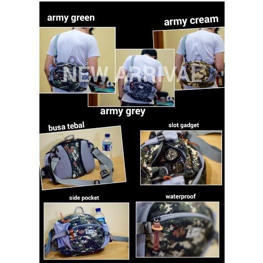 TAS SELEMPANG OUTDOOR / WAISTBAG TRACKING ARMY GREEN