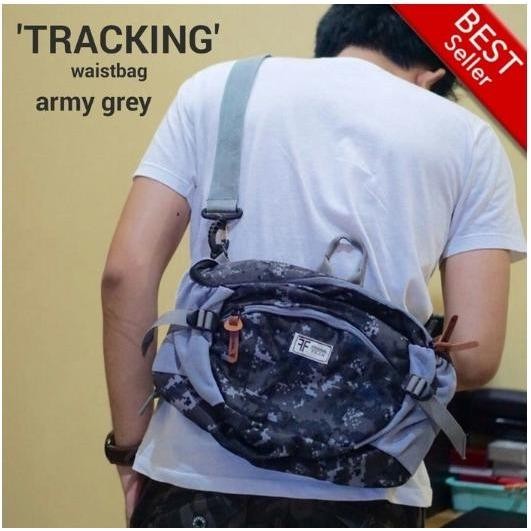 TAS SELEMPANG OUTDOOR / WAISTBAG TRACKING ARMY GREY