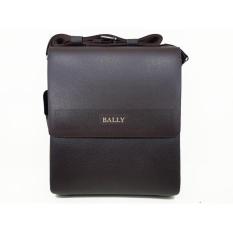 tas selempang pria besar branded Bally SB101017 / tas slempang import pria cowok warna coklat / tas kulit pria slempang murah / kerja -kuliah / tas dompet import pria kulit slempang