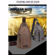 Tas Selempang Pria Kanvas / Men Sling Shoulder Bag (Brown Coffee)