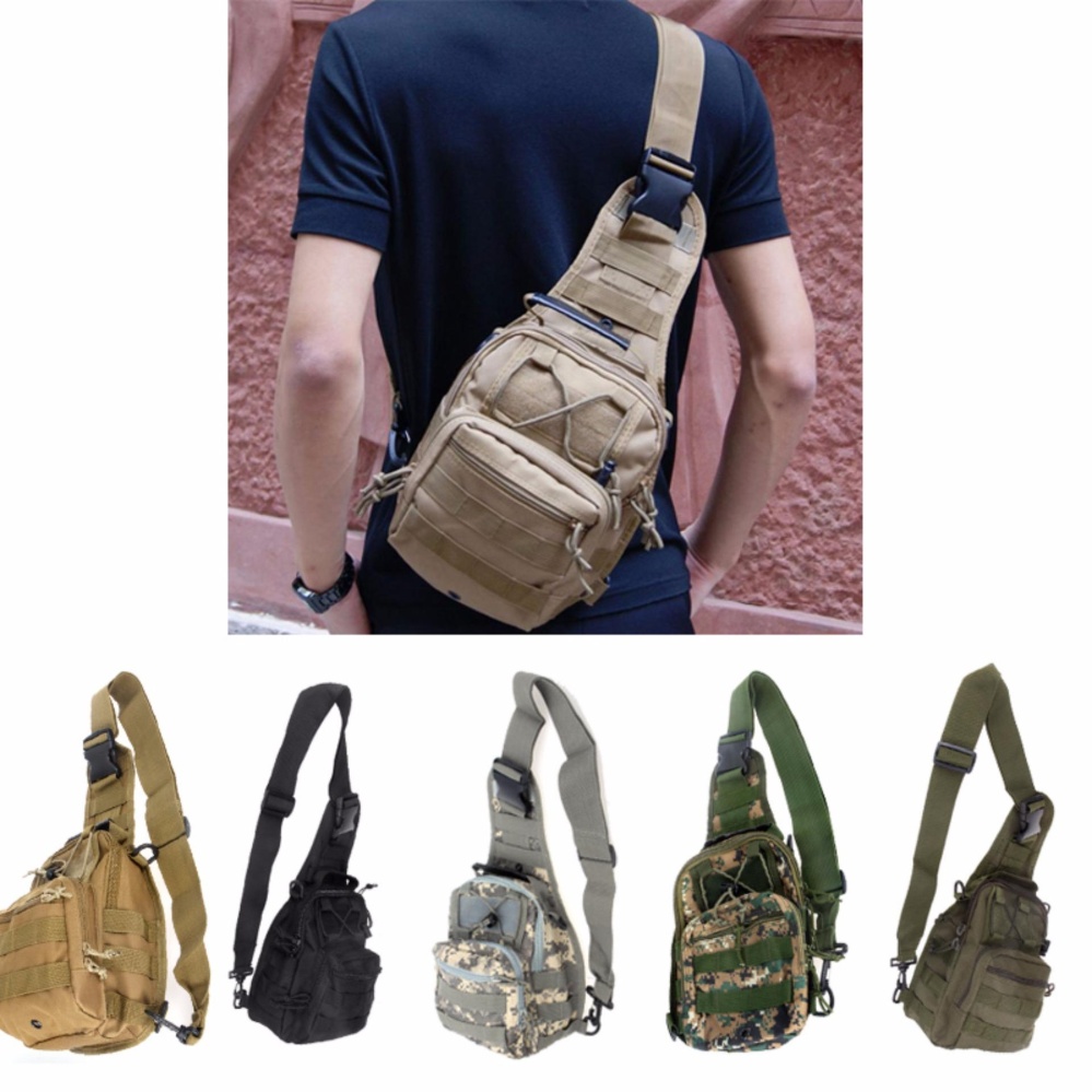 HARGA PROMO tas selempang pria sling bag coklat Info Harga Terbaru Tas Selempang Pria Militer Army Tactical Sling Bag Babamu Coklat