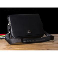Tas Selempang Pria Tas Selempang Cowok Tas Keren Sling Bag High Quality Tas Premium Tas selempang kulit pria - Kango KINGDOM (Ukuran Terbesar) (Black)