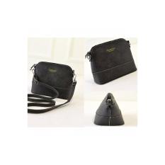 tas selempang sling shoulder bag hitam kulit simple polos wanita impor