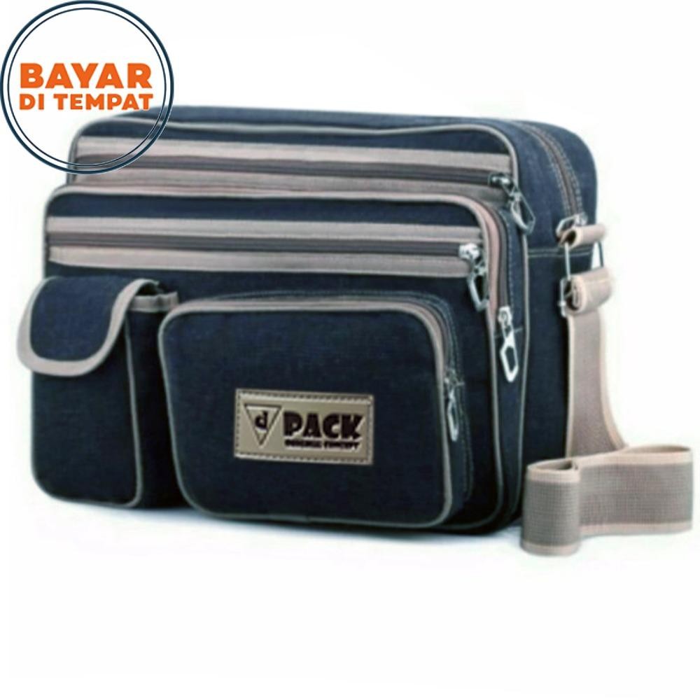 Dpack Tas Selempang Tas Messenger Tas Gadget Tas Smartphone Tas Ipad Tas Tab Bahan Kanvas - Black