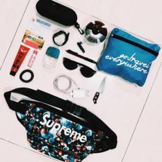 Tas Selempang / Waistbag Supreme Motif Buble Hijau Merah Import Murah - 9Orual