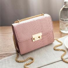 Tas Selempang Wanita Model Crocodile - Pink