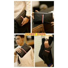Tas Tangan Pria Hand Bag Clutch Korea Impor Kulit Stripe Handbag Clutch Kulit 6034