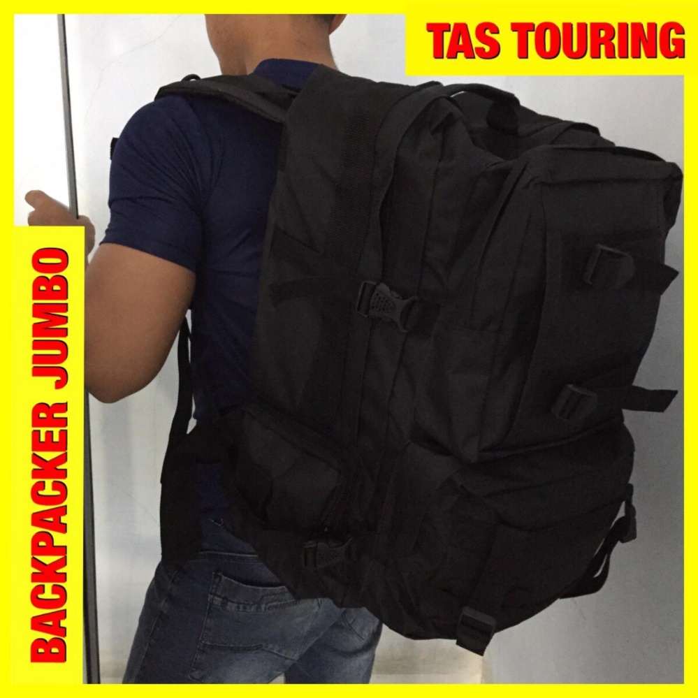 Tas Touring Tactical Hitam Ransel Jumbo BO0156A