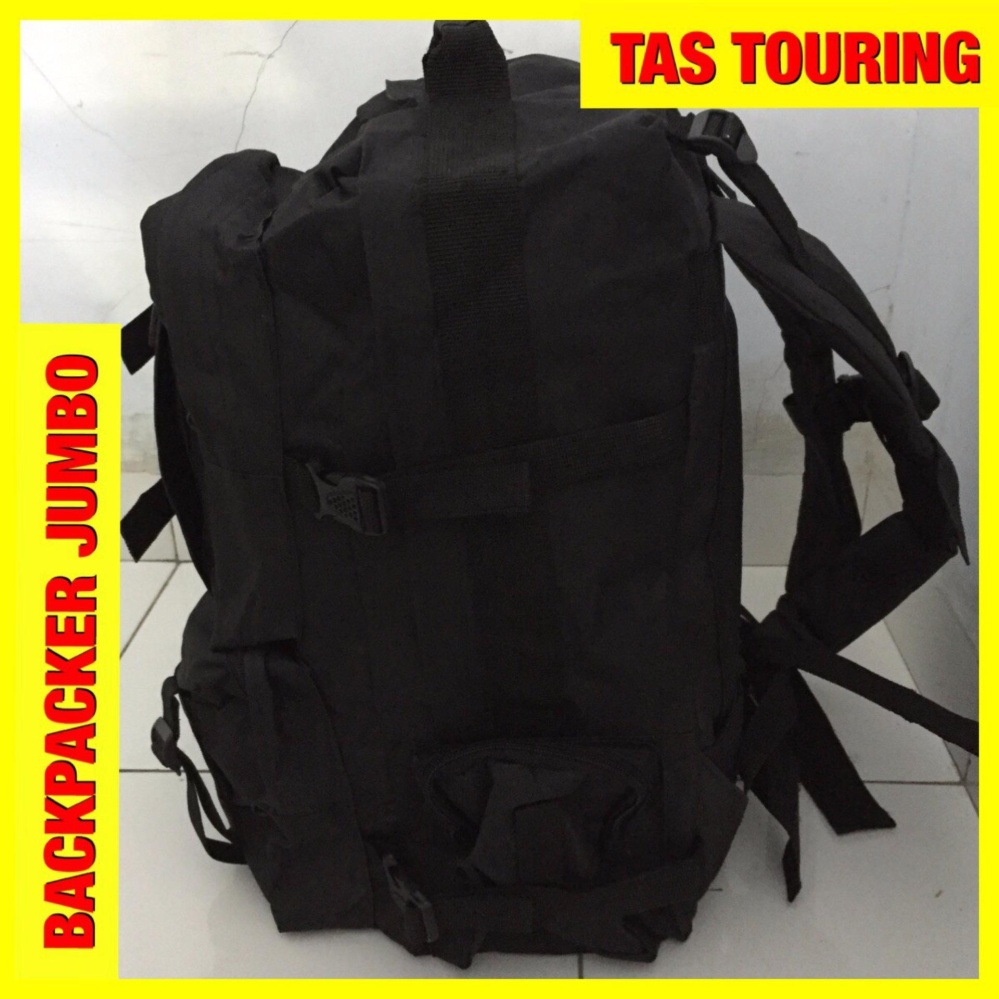 Tas Touring Tactical Ransel Backpacker Hitam Ransel Besar D0156A