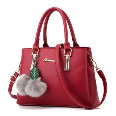 Korean Fashion Style Babosarang Tas Wanita Batam Cewek Handbag Dengan Gantungan Bulu dan Daun BS17