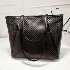Korean Fashion Style Tas Wanita Batam Model Shoulder Big Bag Import - Hitam