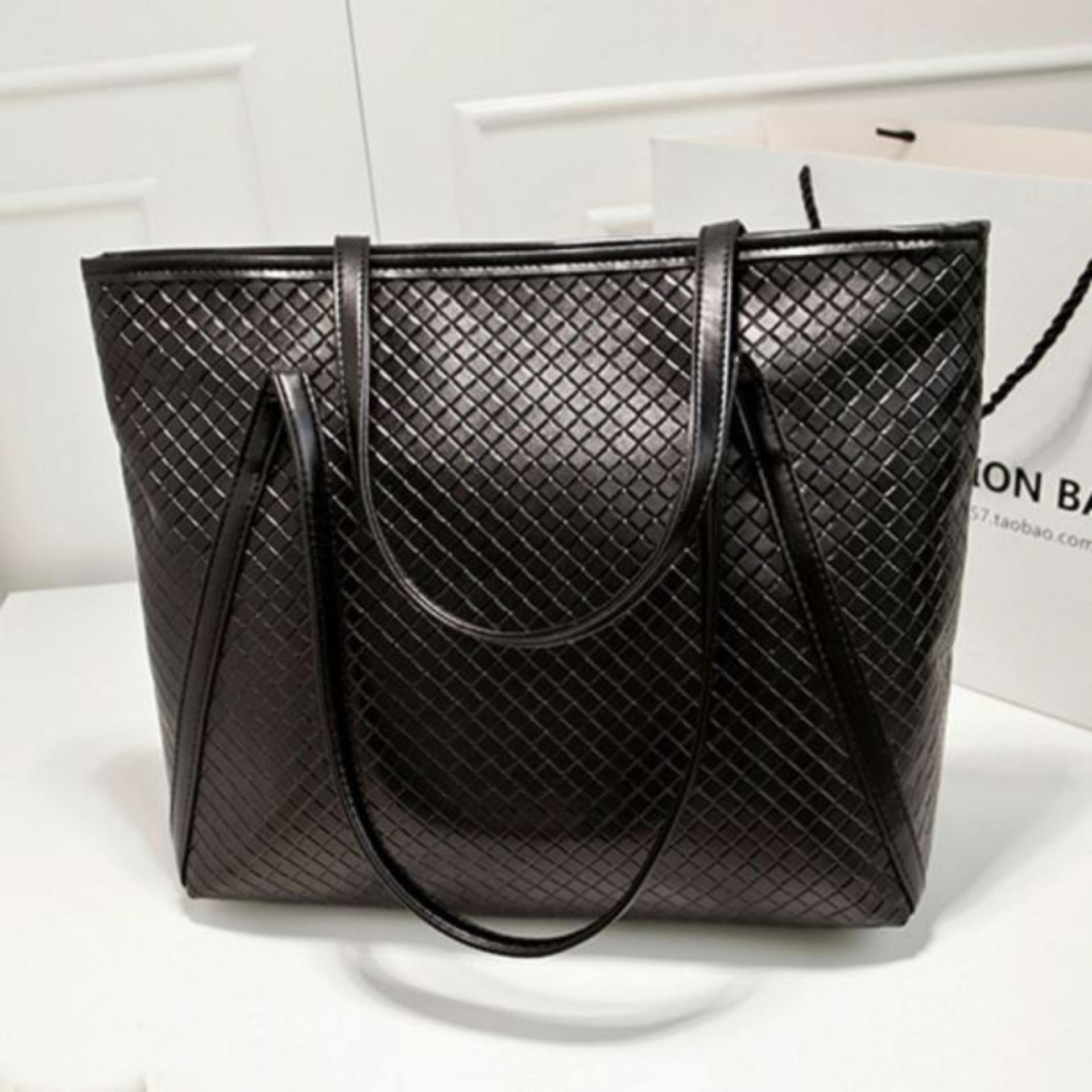 Korean Fashion Style Tas Wanita Batam Model Shoulder Big Bag Import - Hitam