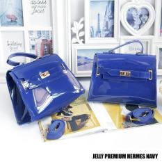 Tas Wanita Sling Bag Jelly Premium Hermes - Navy