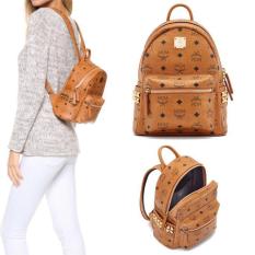 Tas Wanita Tas Mcm Mini Stark Backpack Cognac Tas Mcm Original - Promo Terbatas
