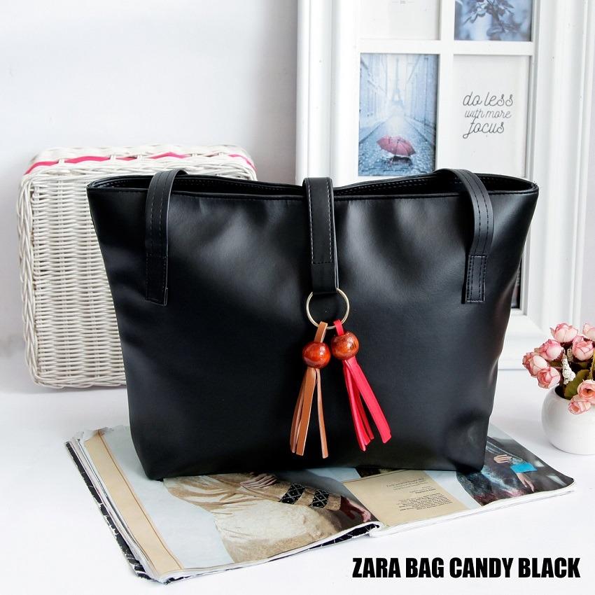 Tas Wanita Zara Bag Candy Rainbow - Black