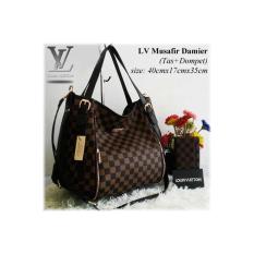 Tas Wanita/Tas Murah/Tas KW Semi Super/LV Musafir Damier/Tas+Dompet