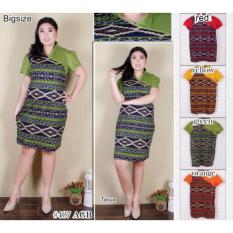 Tasya Bigsize Dress Batik Jumbo Dress Batik Big size Baju Terusan 259