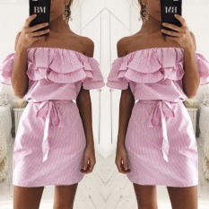 TB (spot) Lotus Daun Striped Dress-Intl