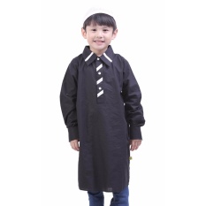 TDLR Baju Muslim Anak Laki-laki / Baju Koko Anak Laki-laki - Bahan Poplin - Stripe Neck Kurta - TGG 1025