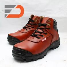 TERBARU sepatu safety boots kulit sapi asli type jeruk
