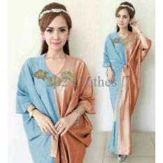 Terbatas Kaftan Luxy Biru Muda- Baju Muslim Gamis Pesta Lebaran Ori PU Modern