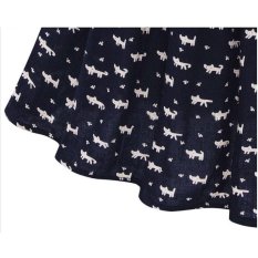 TFGS 2016 Desain Baru Desain Musim Panas Baru Wanita Kemeja Gaun Cat Footprints Pola Menunjukkan Tipis Baju Kemeja Kasual Gaun dengan Belt-Intl