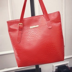 Baru Buaya Fashion Vertikal Besar Single Shoulder Bag Tas Santai-Warna Merah Anggur-Internasional