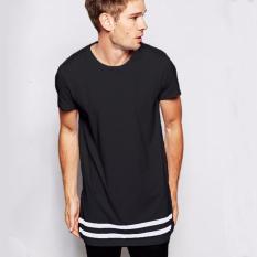 Gaya Baru IKON Dicetak Rok Putaran Kerah Pendek Lengan T-shirt (Hitam)-Intl