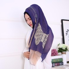 Gaya Baru Turban Ganda Lapisan Kupu-kupu Muslem Embroiders Bunga untuk Membakar untuk Mengebor Gaya panjang Handuk Mosslem Orang Wanita Benang Handuk Arab Mosslem Orang Penutup Kepala-Internasional