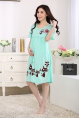 Baru Musim Panas Gaun Pendek Kartun Katun Lengan Gaun Wanita Longgar Baju Piyama Home Furnishing Lactation-Intl