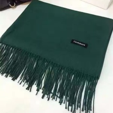 Ketebalan Muslim Sorban Katun Murni Aliran Musim Gugur dan Musim Dingin Warna Murni Ramping dan Serbaguna Cotton Long Masker Dalam Yang Hui Cover Kepala Jilbab, Tinta Hijau-Intl